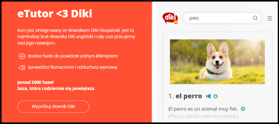 Słownik Hiszpańskiego Online - DIKI