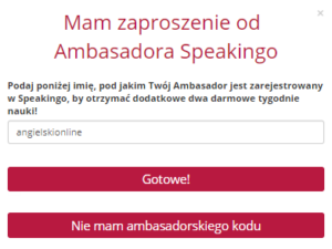 Login Ambasadora - Speakingo Angielski