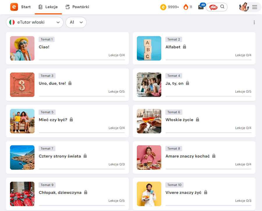 Lekcje włoskiego online - etutor